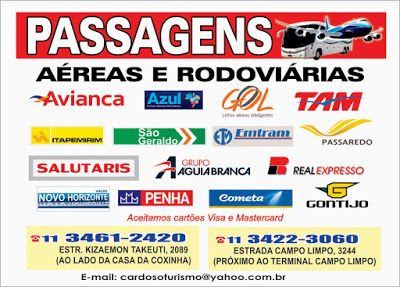 Passagens Aéreas e rodoviarias